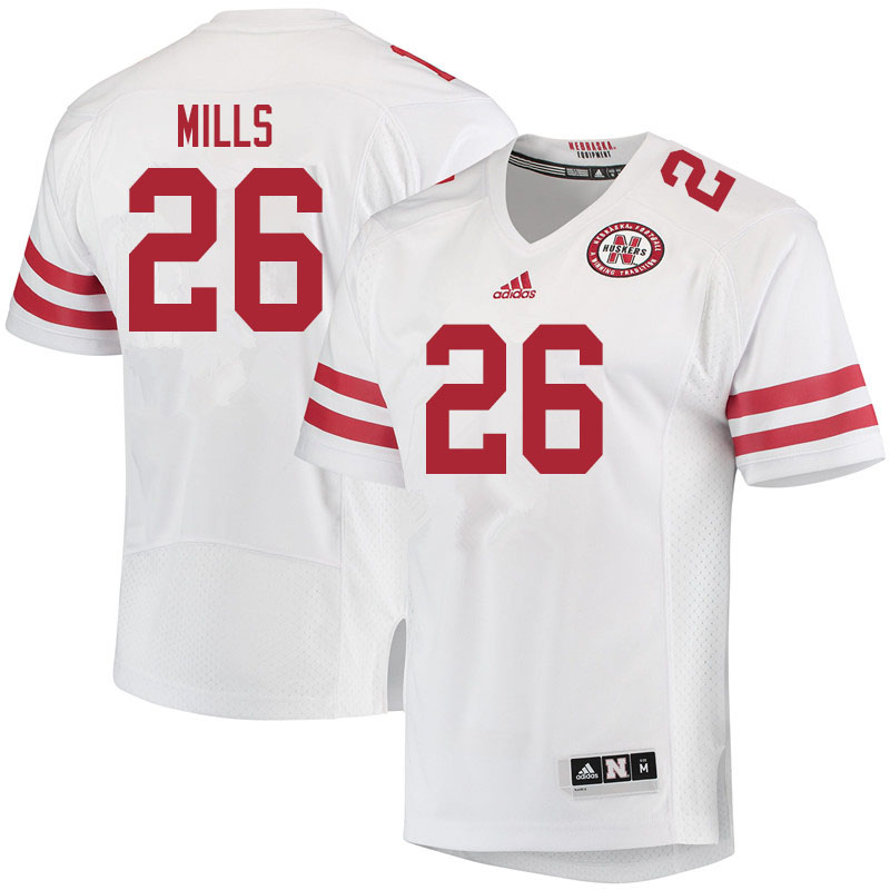 Men #26 Dedrick Mills Nebraska Cornhuskers College Football Jerseys Sale-White